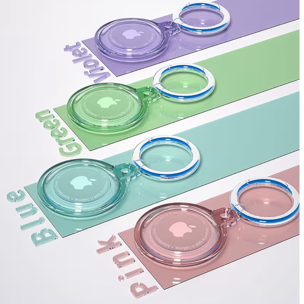 Set of 4 Apple AirTag Holders Waterproof Case Backpack Keychain Charm NIB - Picture 2 of 5